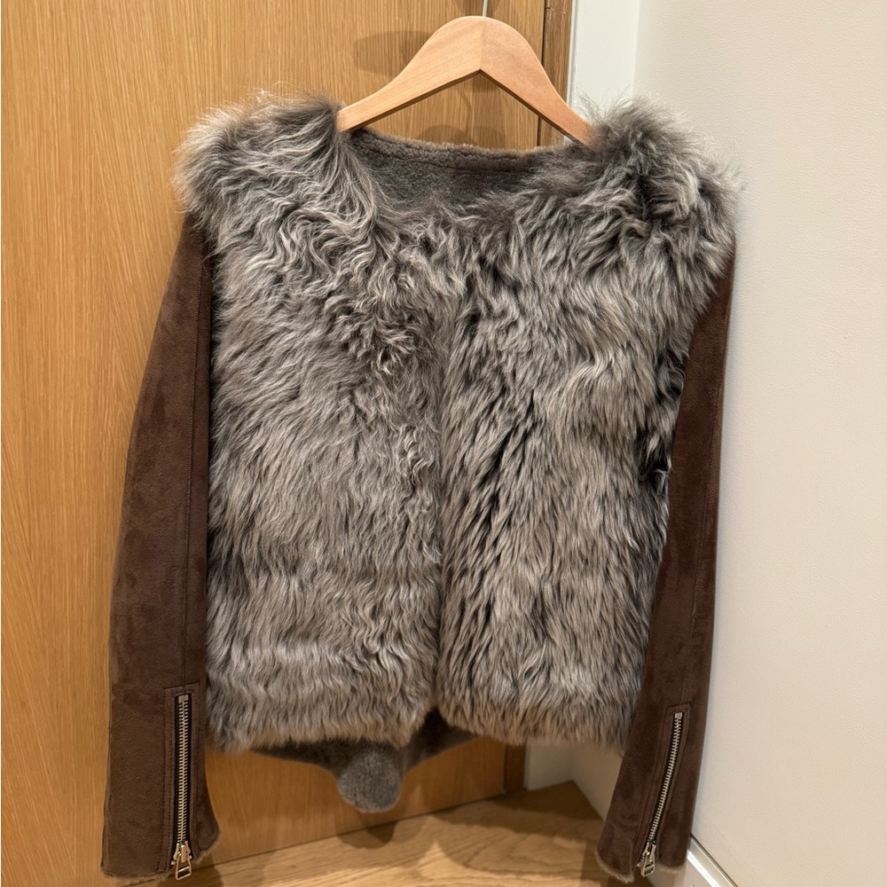 Faux Fur and Suede Jacket